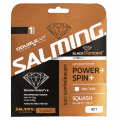 Salming Black Diamond 17 Squash String (Black)