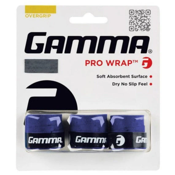 Gamma Pro Wrap Overgrip 3 Pack (Blue) 3 Gamma Pro Wrap Overgrip 3 Pack (Blue)