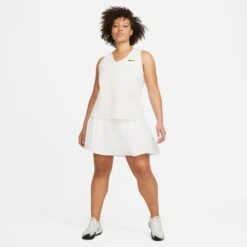 Nike Women's Dri-FIT Club Tennis Skirt (White/Black) -RACQUET GUYS Shop DB5935 100 PHSYM005 3144