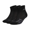 Adidas Men's Superlite Quarter Crew Socks (Black) -RACQUET GUYS Shop FZ7075 HDW photo side center white