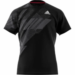 Adidas Men's Freelift Print HEAT.RDY Top (Black) -RACQUET GUYS Shop GG3746 APP virtual front white
