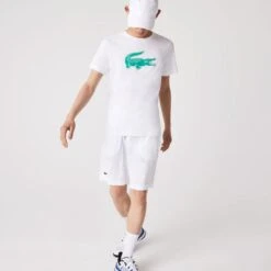 Lacoste Men's Ultra Light Short (White/Navy Blue) -RACQUET GUYS Shop GH6961 522 20