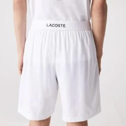 Lacoste Men's Ultra Light Short (White/Navy Blue) -RACQUET GUYS Shop GH6961 522 23