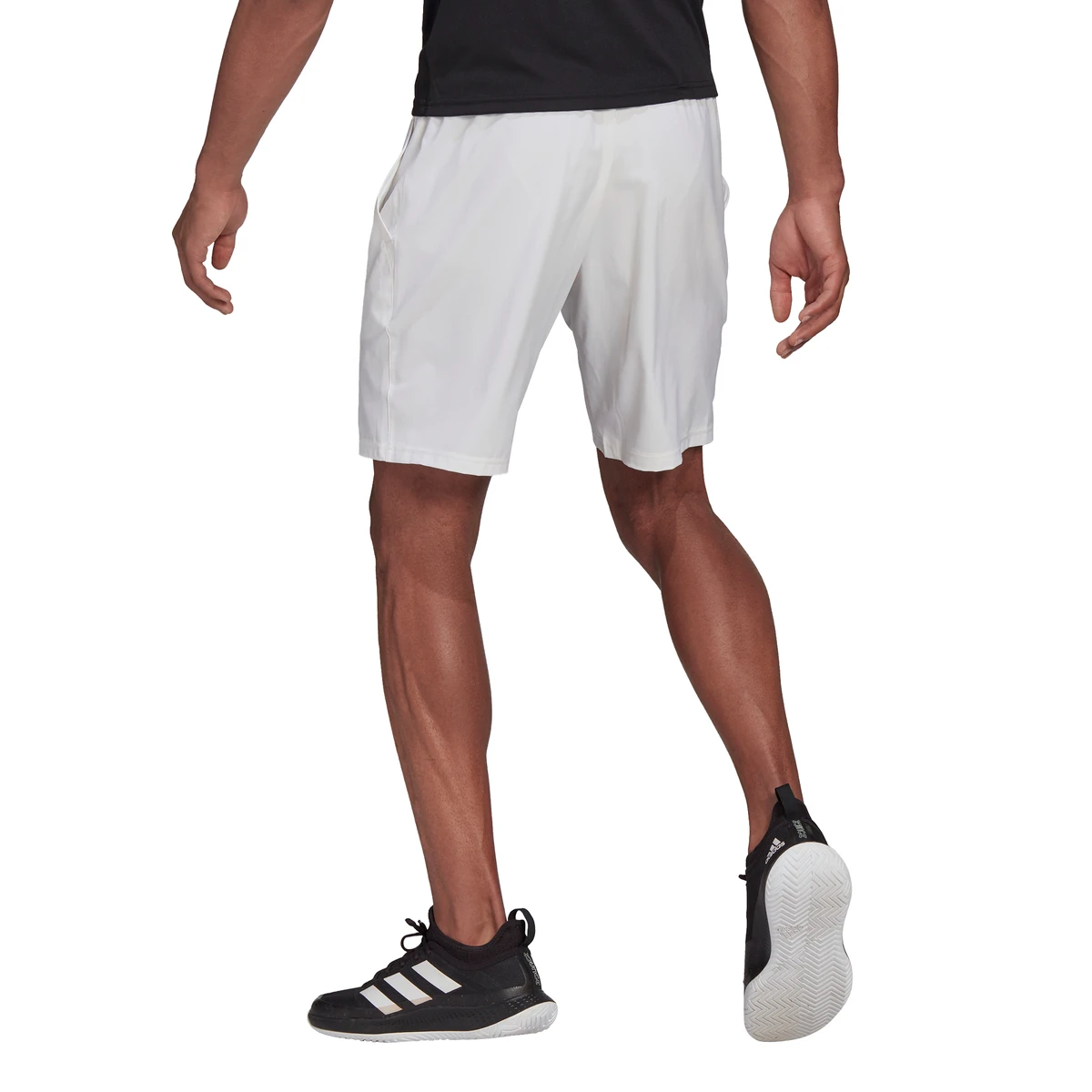 Adidas Men's Club Stretch Woven 7-Inch Shorts (White/Black) 4 Adidas Men's Club Stretch Woven 7-Inch Shorts (White/Black) - Image 2