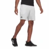 Adidas Men's Club Stretch Woven 7-Inch Shorts (White/Black) -RACQUET GUYS Shop GH7222 APP on model standard white