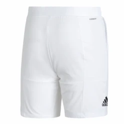 Adidas Men's Club Stretch Woven 7-Inch Shorts (White/Black) 14 Adidas Men's Club Stretch Woven 7-Inch Shorts (White/Black) -RACQUET GUYS Shop GH7222 APP photo back center white