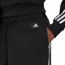 Adidas Sportswear Z.N.E Wrapped 3-Stripes 7/8 Pants (Black/White) -RACQUET GUYS Shop GL0342 APP on model detail 1 white