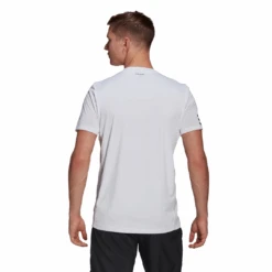 Adidas Men's Club 3 Stripes Top (White/Black) -RACQUET GUYS Shop GL5401 APP on model back white