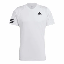 Adidas Men's Club 3 Stripes Top (White/Black) -RACQUET GUYS Shop GL5401 APP photo front white