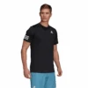 Adidas Men's 3 Stripes Club Top (Black) -RACQUET GUYS Shop GL5403 APP on model walking white