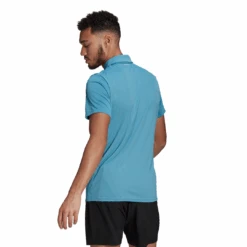 Adidas Men's Club 3 Stripes Polo (Hazy Blue/White) -RACQUET GUYS Shop GL5422 APP on model back white