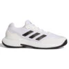 Adidas GameCourt 2 Men's Tennis Shoe (White/Black) 2 Adidas GameCourt 2 Men's Tennis Shoe (White/Black) -RACQUET GUYS Shop GW2991 1 FOOTWEAR Photography SideLateralCenterView white