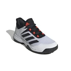 Adidas Ubersonic 4 Junior Tennis Shoe (White/Black/Red) -RACQUET GUYS Shop GW2997 6 FOOTWEAR Photography FrontLateralTopView white