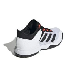 Adidas Ubersonic 4 Junior Tennis Shoe (White/Black/Red) -RACQUET GUYS Shop GW2997 7 FOOTWEAR Photography BackLateralTopView white