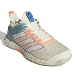 Adidas Adizero Ubersonic 4 Parley Men's Tennis Shoes (White/Beam Orange) -RACQUET GUYS Shop GX9623 6 FOOTWEAR Photography FrontLateralTopView white