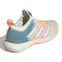 Adidas Adizero Ubersonic 4 Parley Men's Tennis Shoes (White/Beam Orange) -RACQUET GUYS Shop GX9623 7 FOOTWEAR Photography BackLateralTopView white