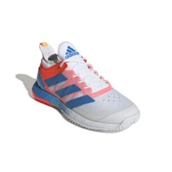 Adidas Adizero Ubersonic 4 Men's Tennis Shoe (White/Blue/Red) -RACQUET GUYS Shop GY3317 6 FOOTWEAR Photography FrontLateralTopView white