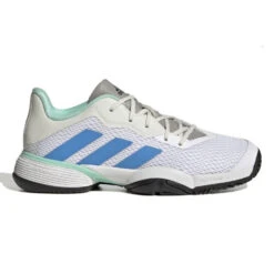 Adidas Barricade Junior Tennis Shoe (White/Blue)