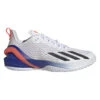 Adidas Adizero Cybersonic Men's Tennis Shoe (White/Black) -RACQUET GUYS Shop GY9634 1 FOOTWEAR Photography SideLateralCenterView transparent