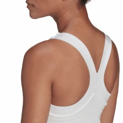 Adidas Women's Tennis Y-Tank Top (White) -RACQUET GUYS Shop HF0842 APP on model detail 3 white