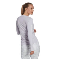 Adidas Women's Long Sleeve Top (Purple) -RACQUET GUYS Shop HM4252 5 APPAREL OnModel BackView transparent