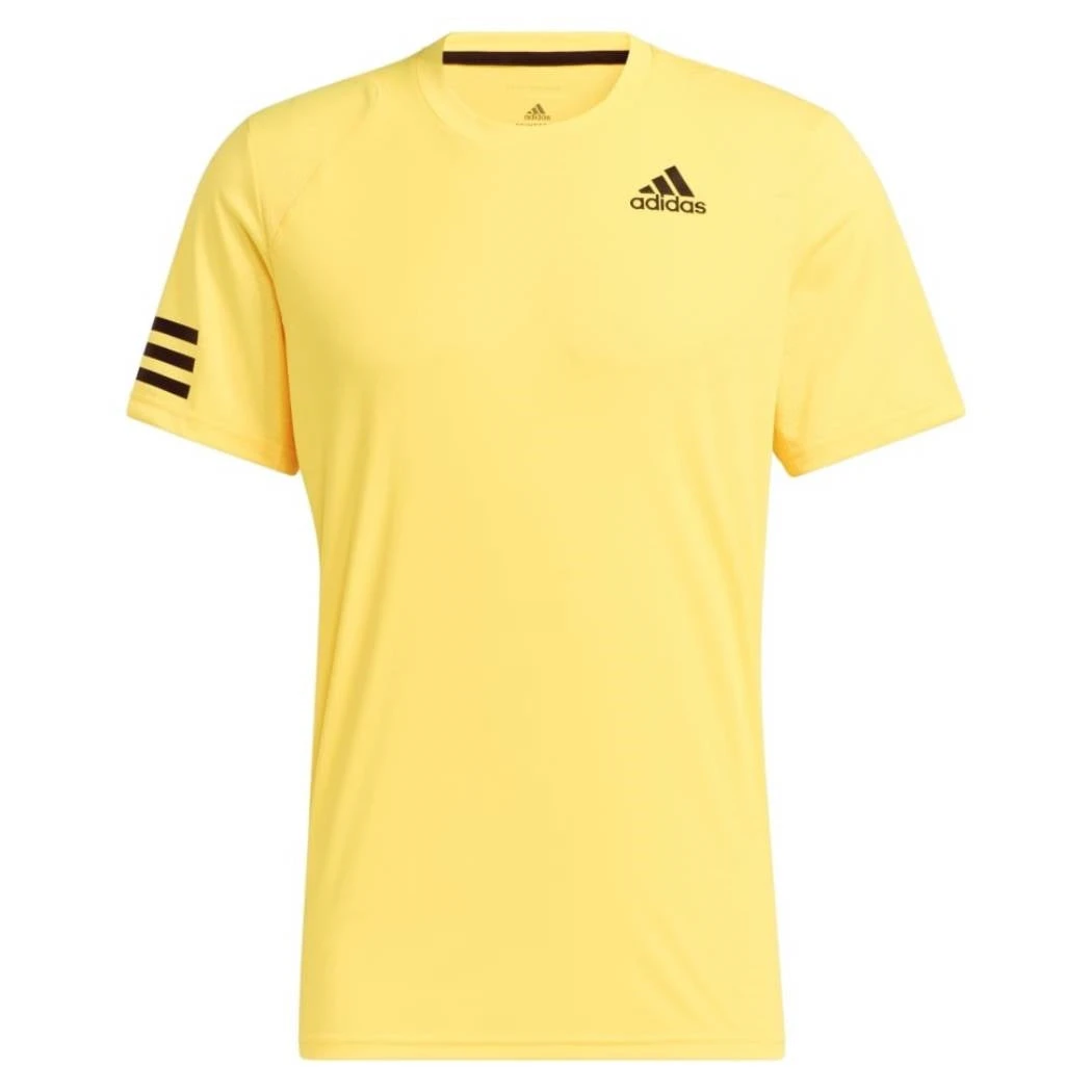 Adidas Men's Club 3 Stripes Top (Yellow) 3 Adidas Men's Club 3 Stripes Top (Yellow)
