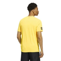 Adidas Men's Club 3 Stripes Top (Yellow) 10 Adidas Men's Club 3 Stripes Top (Yellow) -RACQUET GUYS Shop HN3903 5 APPAREL OnModel BackView white