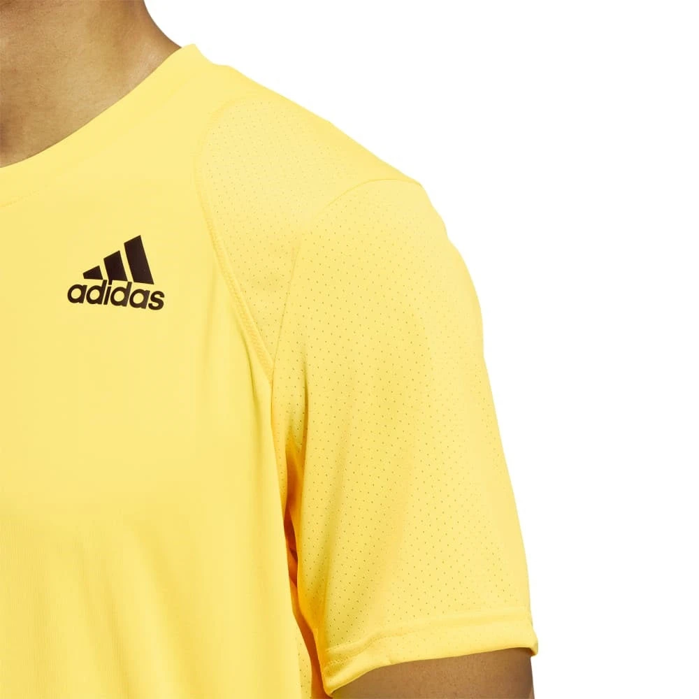 Adidas Men's Club 3 Stripes Top (Yellow) 7 Adidas Men's Club 3 Stripes Top (Yellow) - Image 5