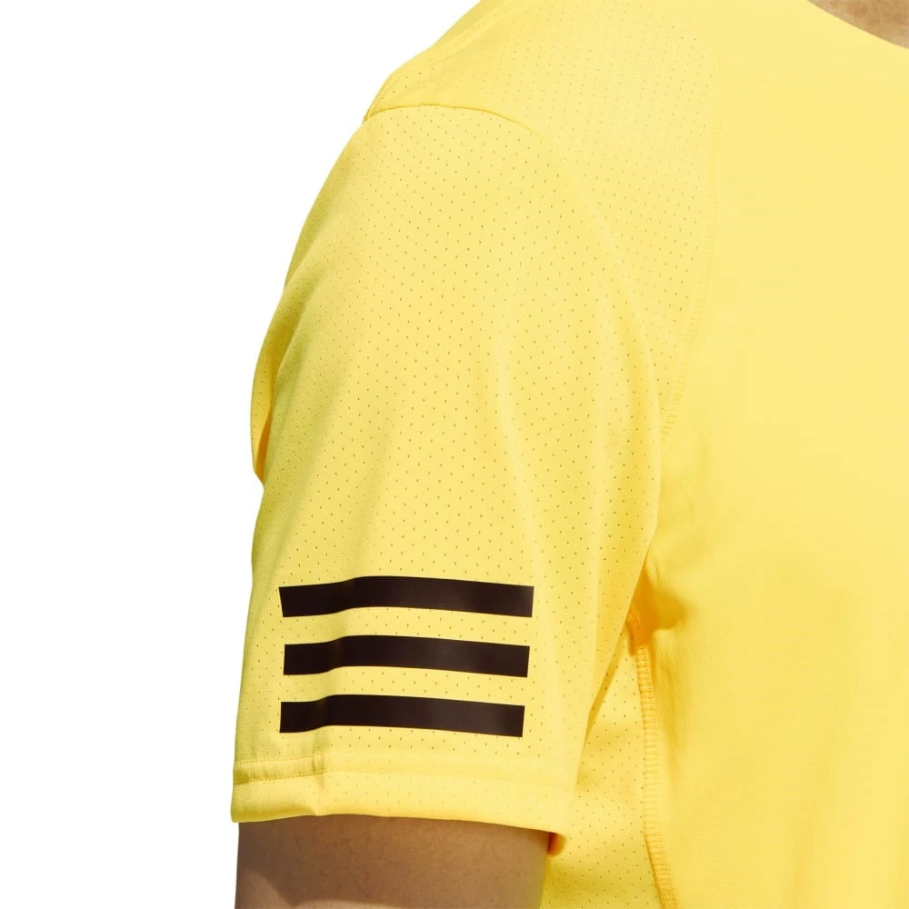 Adidas Men's Club 3 Stripes Top (Yellow) 4 Adidas Men's Club 3 Stripes Top (Yellow) - Image 2