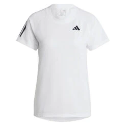 Adidas Women's Club 3 Stripe Top (White) -RACQUET GUYS Shop HS1449 2 APPAREL Photography FrontCenterView transparent