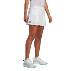 Adidas Women's Club Pleated Skirt (White) -RACQUET GUYS Shop HT7184 3 APPAREL OnModel StandardView transparent