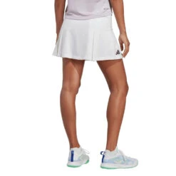 Adidas Women's Club Pleated Skirt (White) -RACQUET GUYS Shop HT7184 4 APPAREL OnModel BackView transparent