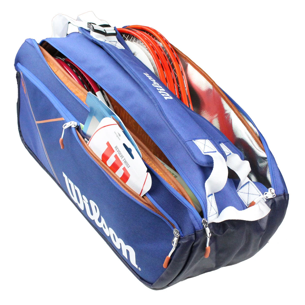 Wilson Super Tour 9 Pack Roland Garros Racquet Bag (Blue/Clay) 4 Wilson Super Tour 9 Pack Roland Garros Racquet Bag (Blue/Clay) - Image 2