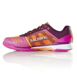 Salming Viper 4 Womens Indoor Court Shoe (Purple/Orange) -RACQUET GUYS Shop Salming Viper 4 Women indoor 1237075 3508 04 RacquetGuys