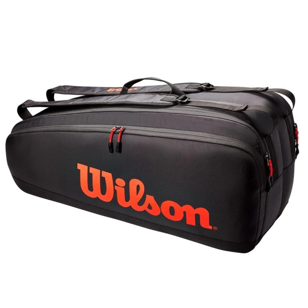 Wilson Tour 6 Pack Racquet Bag (Black/Red) 3 Wilson Tour 6 Pack Racquet Bag (Black/Red)