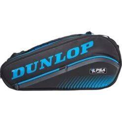 Dunlop PSA 12 Racquet Squash Bag (Black/Blue) -RACQUET GUYS Shop dunlop psa squash 12 rkt bag black blue side 480x480 da62cfcd aa59 4983 a873 aec2149635a5