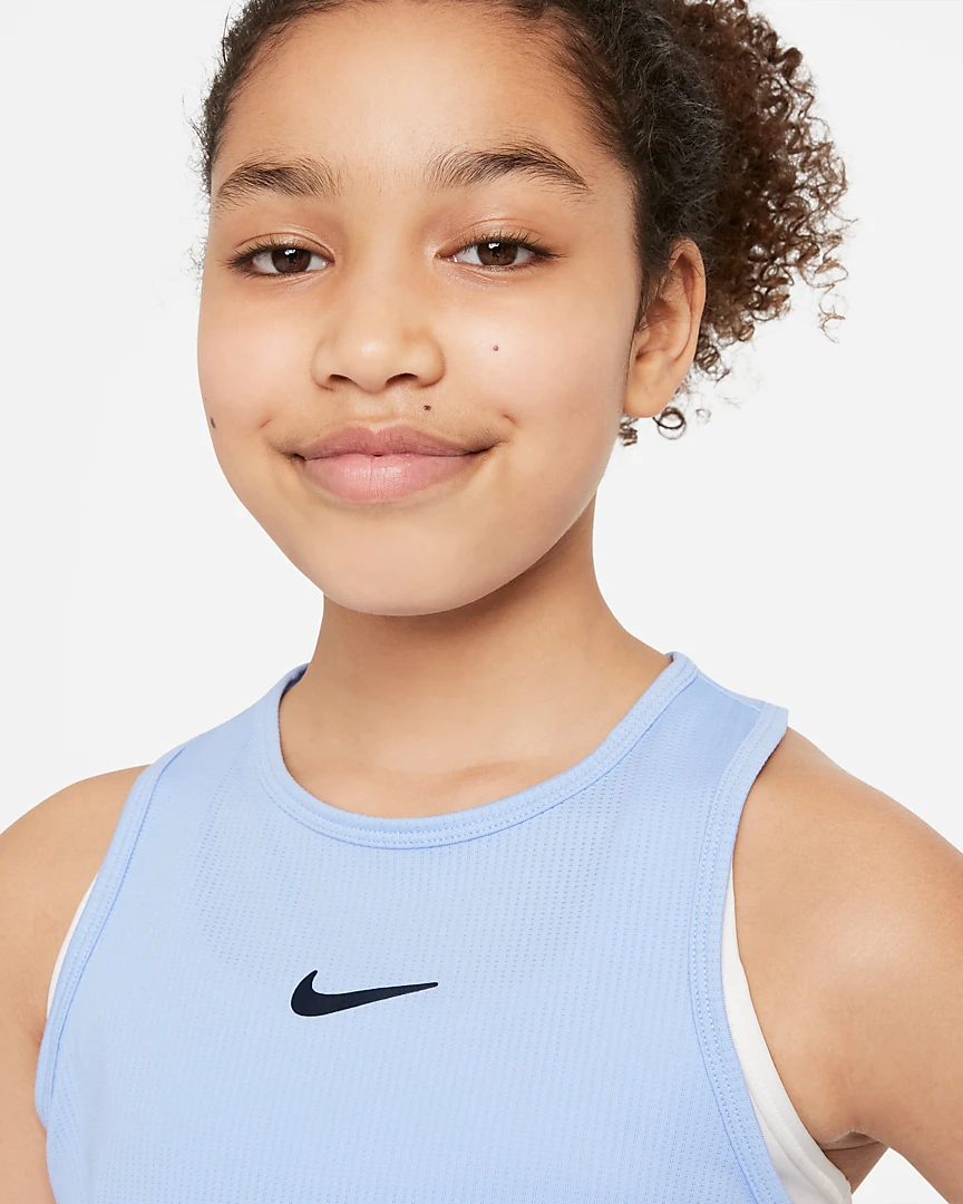Nike Girls' Dri-FIT Victory Tank (Aluminum/White) 4 Nike Girls' Dri-FIT Victory Tank (Aluminum/White) - Image 2