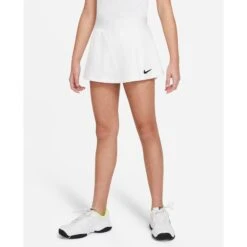 Nike Girls Dri-FIT Victory Flouncy Skirt (White/Black) -RACQUET GUYS Shop nikecourt victory older tennis skirt X2H05f