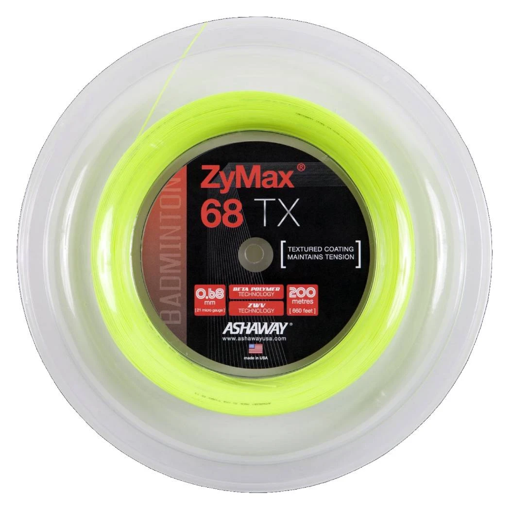 Ashaway ZyMax 68 TX Badminton String Reel (Optic Yellow) 3 Ashaway ZyMax 68 TX Badminton String Reel (Optic Yellow)